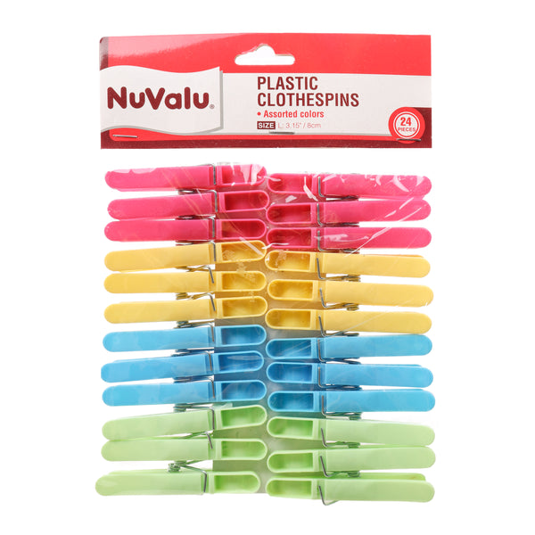 NuValu Plastic Clothespin, 24 Count (24 Pack)