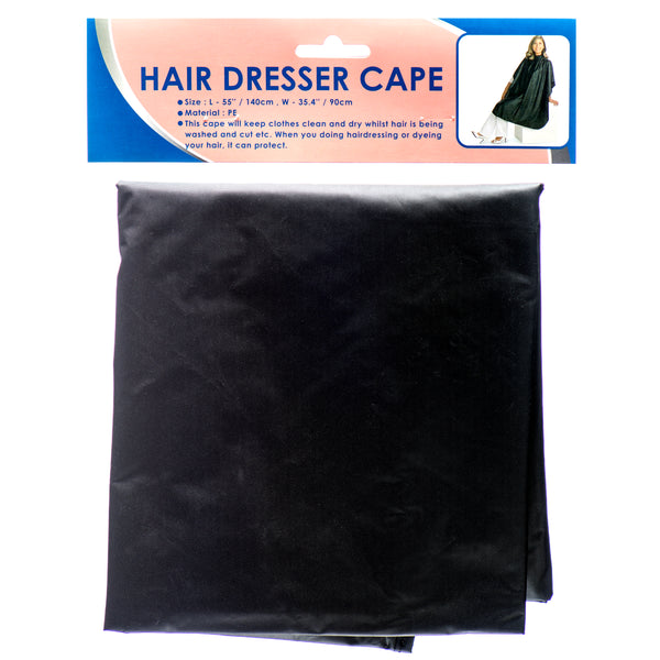 Hair Dresser Cape, Black (24 Pack)