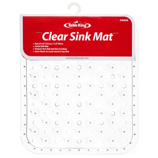 Table King Sink Mat Clear Sq 25X30Cm 140G (24 Pack)