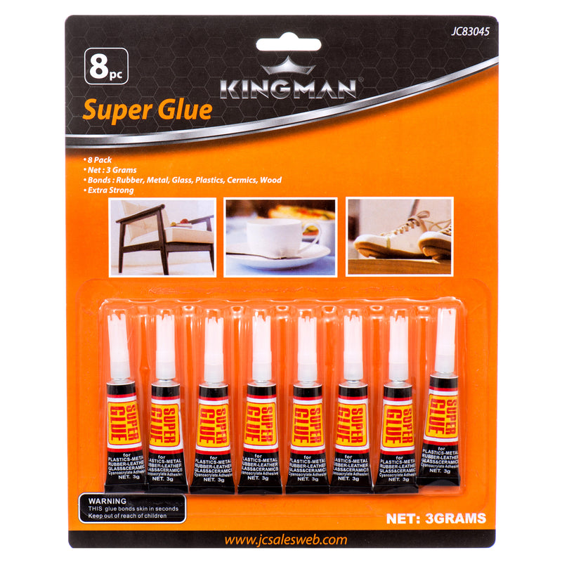 Kingman Super Glue, 8 Count (24 Pack)