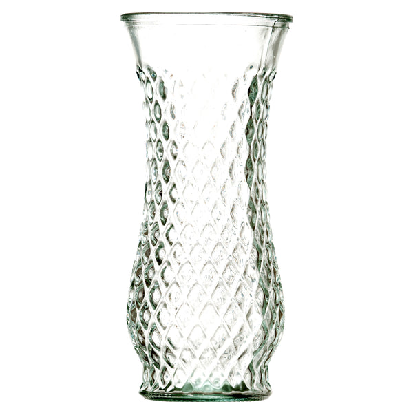 Glass Vase 8.5 X 3.5" Clear W/Diamond Design #Vd-993 (24 Pack)