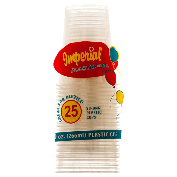 Plastic Cup 9 Oz 25 Ct Clear (48 Pack)