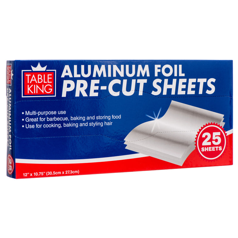 Aluminum Foil Pre-Cut Sheets 25Ct (24 Pack)