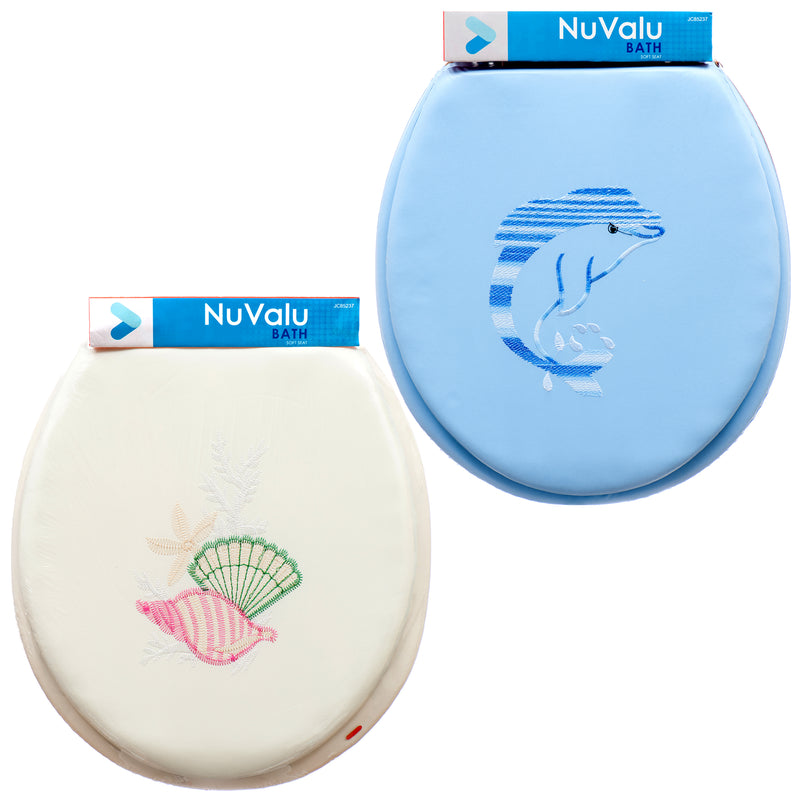 Nuvalu Toilet Seat Cover For Adult Soft W/Asst Designs & Colors (12 Pack)