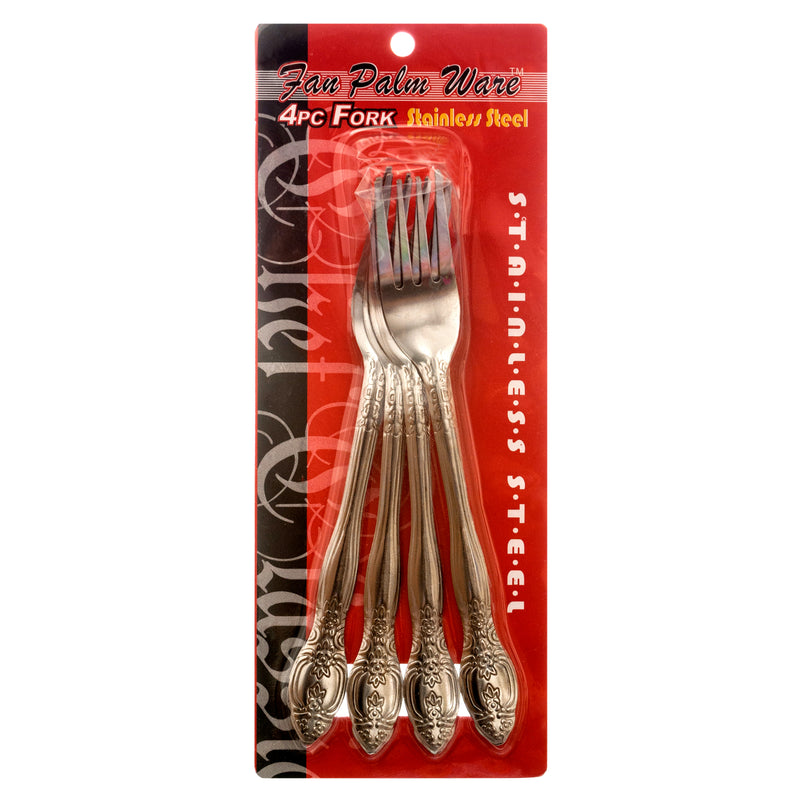 Fork Stainless Steel 4Pc In Dbl Blister