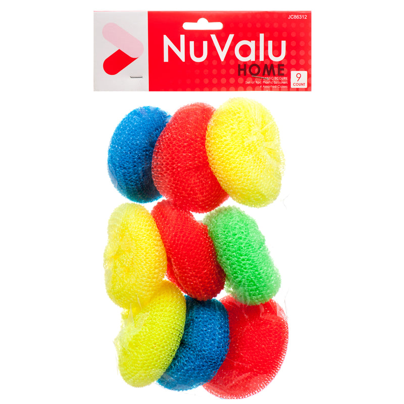 Nuvalu Plastic Scourers 9Pc 6G/Pc (24 Pack)