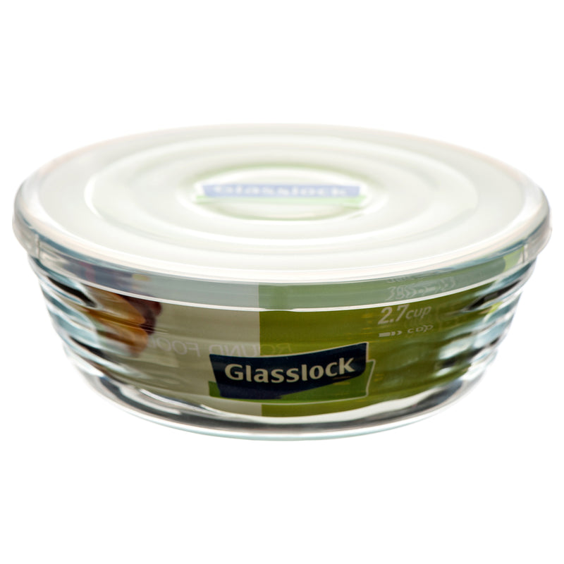 Glasslock Round Glass Container, 21 oz (24 Pack)