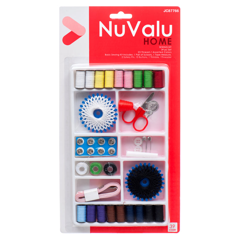 Nuvalu Sewing Thread 39Pcs Set W/Asst Colors (24 Pack)