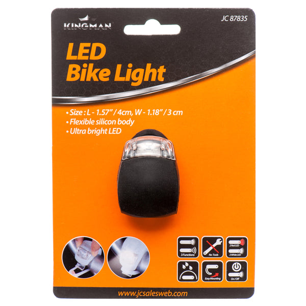 Kingman Led Bicycle Light W/ Silicon Grip (24 Pack)