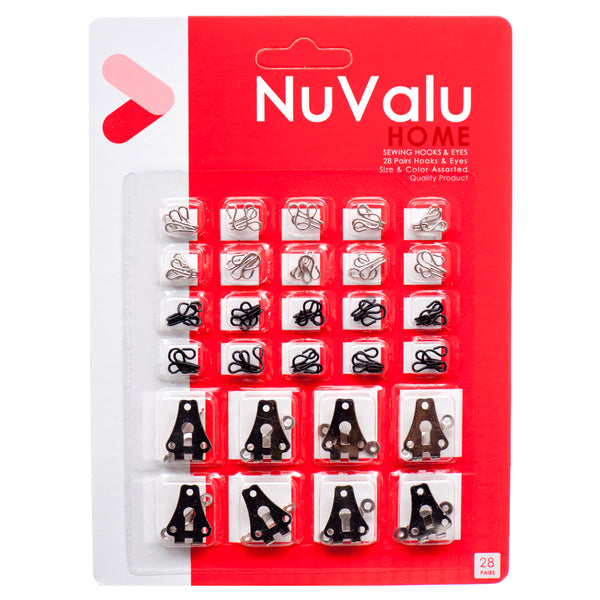 Nuvalu Sewing Hook & Eyes Asst 28 Pc (24 Pack)