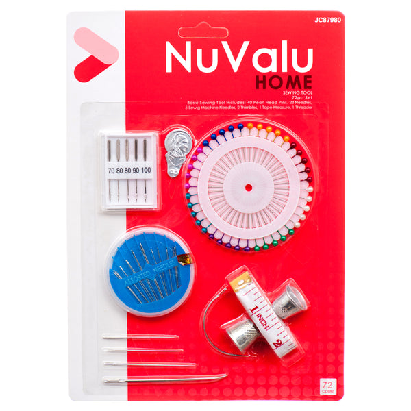 Nuvalu Sewing Tools Set Needle/Pin/Threader/Thimble/Measurer (24 Pack)