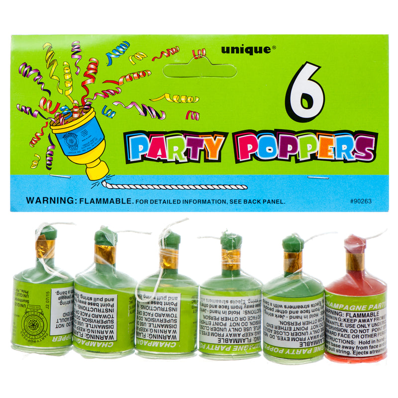 Unique Party Popper 6Ct (12 Pack)