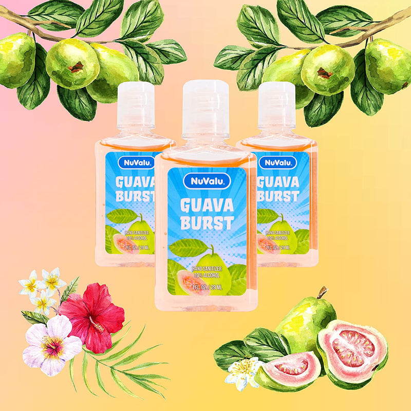 NuValu Guava Burst Scented Hand Sanitizer, 1 oz (48 Pack)