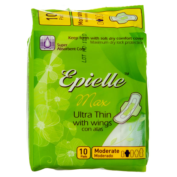 Epille Maxi W/Wings Ultra Thin Moderate 10 Ct (24 Pack)