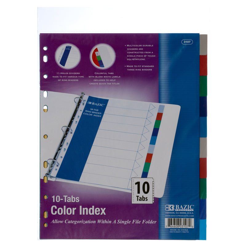10-Tab Color Index (24 Pack)