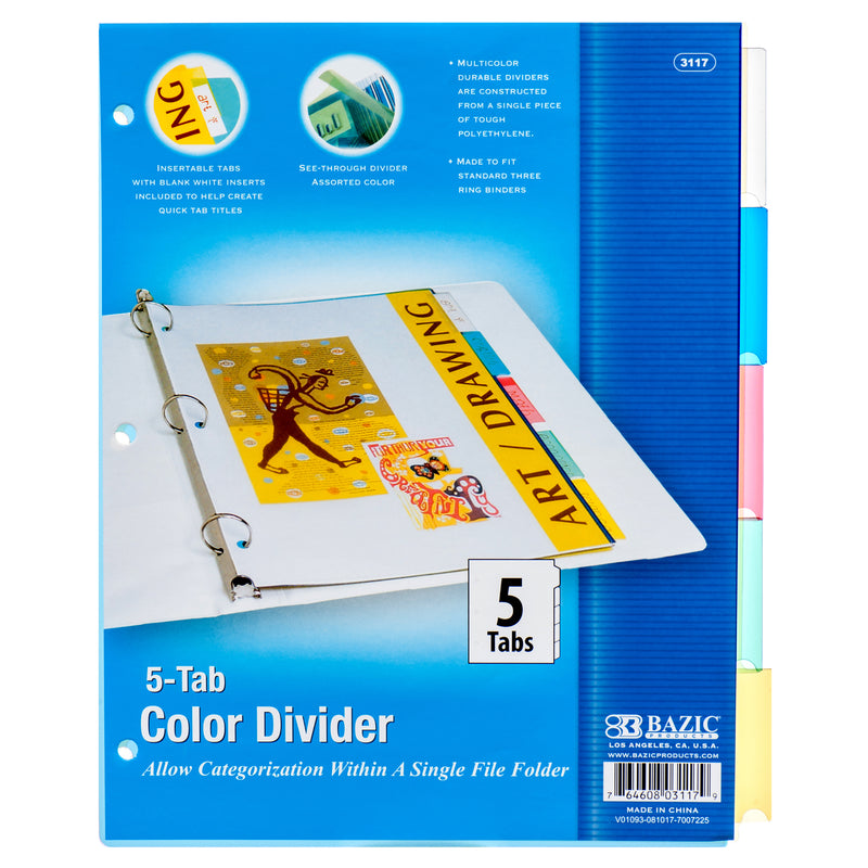 5-Tab Color Dividers (24 Pack)