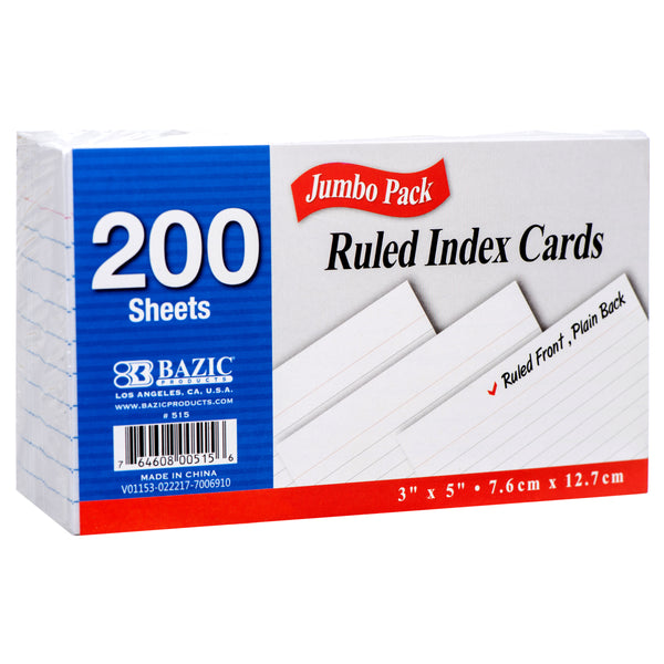 Ruled Index Cards, 200 Count (36 Pack)