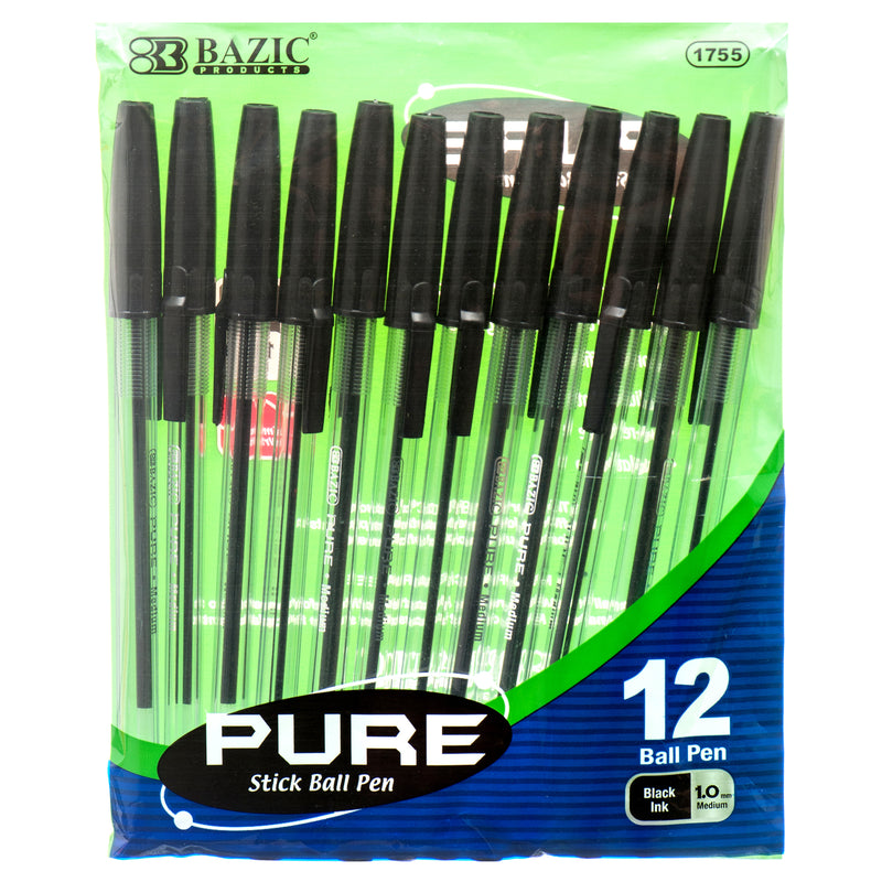 Stick Ball Pen, Black (24 Pack)