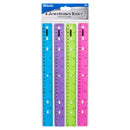 Plastic Transparent Ruler, 4 Count (24 Pack)