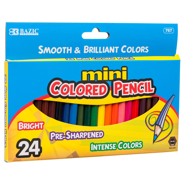 Mini Pre-Sharpened Color Pencils, 24 Count (24 Pack)