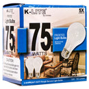 Light Bulb 2Pk 75W K-Lite