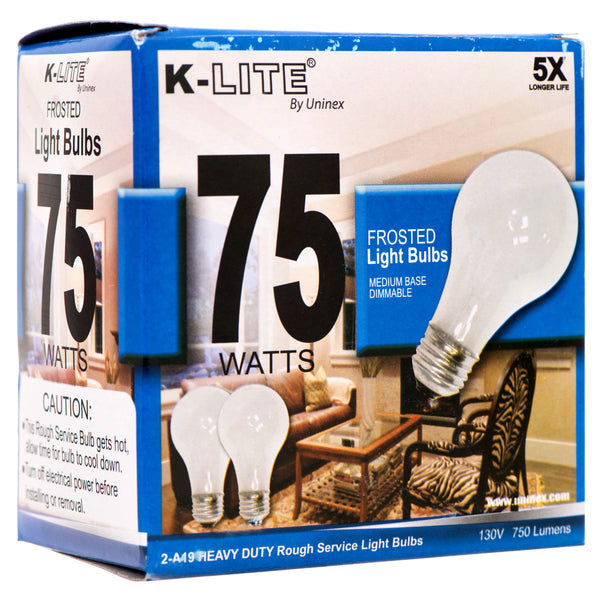 Light Bulb 2Pk 75W K-Lite #Kl11752Rs (54 Pack)