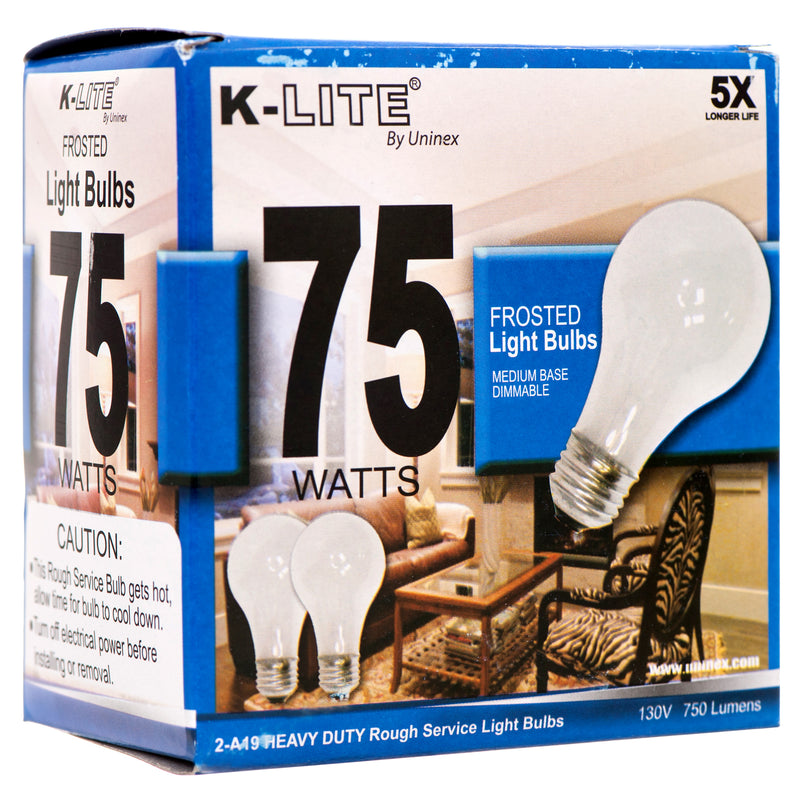 Light Bulb 2Pk 75W K-Lite