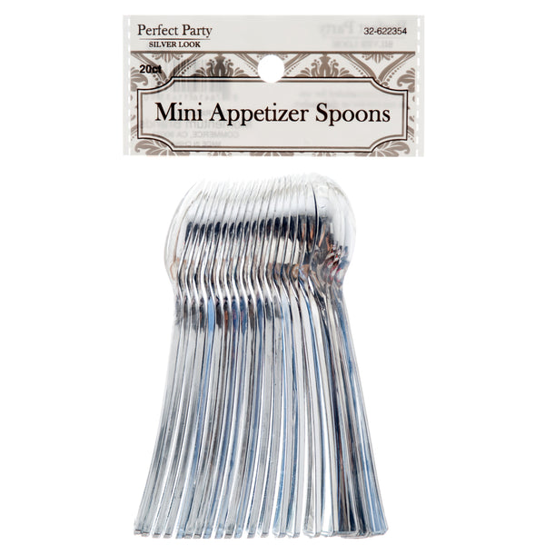 Plastic Silver Mini Spoon (24 Pack)