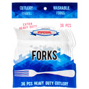 Imperial Plastic Fork Clear 36 Ct Extra Heavy Duty (48 Pack)