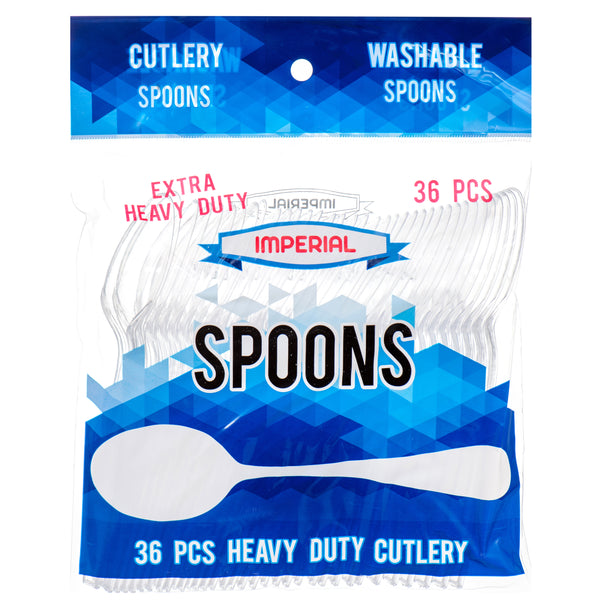 Imperial Plastic Spoon Clear 36 Ct Extra Heavy Duty (48 Pack)