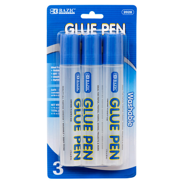 Washable Glue Pen, 3 Count, 1.7 oz (24 Pack)
