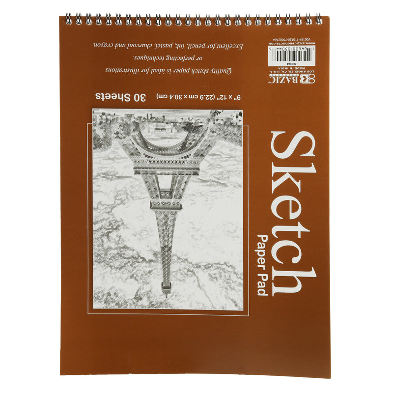 Top Spiral Sketch Pad, 9" x 12", 30 Count (48 Pack)