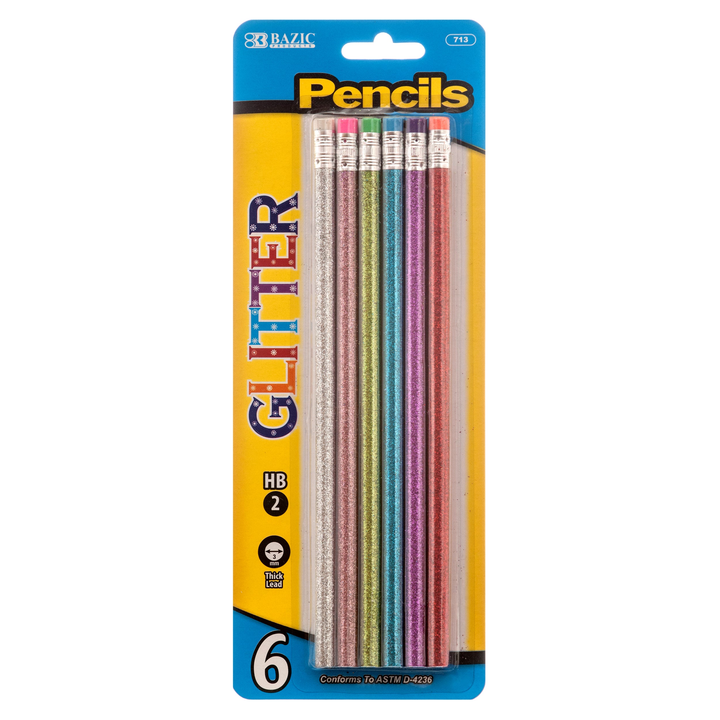 Glitter Pencils, 8 Count (24 Pack)