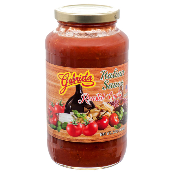 Gabriela Italian Sauce, Roasted Garlic, 24 oz (12 Pack)