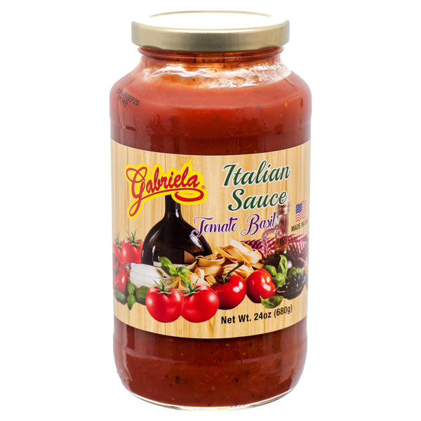Gabriela Italian Sauce, Tomato Basil, 24 oz (12 Pack)